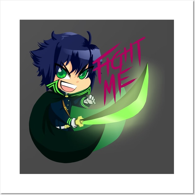 Yuu Hyakuya - Fight Me Wall Art by judechelfiearts